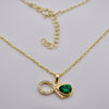 Emerald Cubic Zirconia Infinity Symbol Pendant Necklace