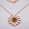 French Pave Daisy Floating Necklace
