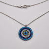 Round Blue Cluster Evil Eye Necklace