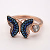 Butterfly Ring, Earrings, Bracelet & Necklace 4-Piece Set